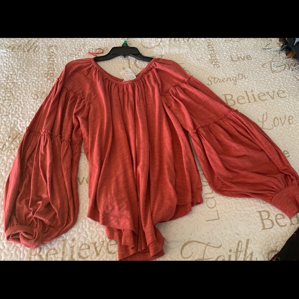 Free People balloon sleeves top